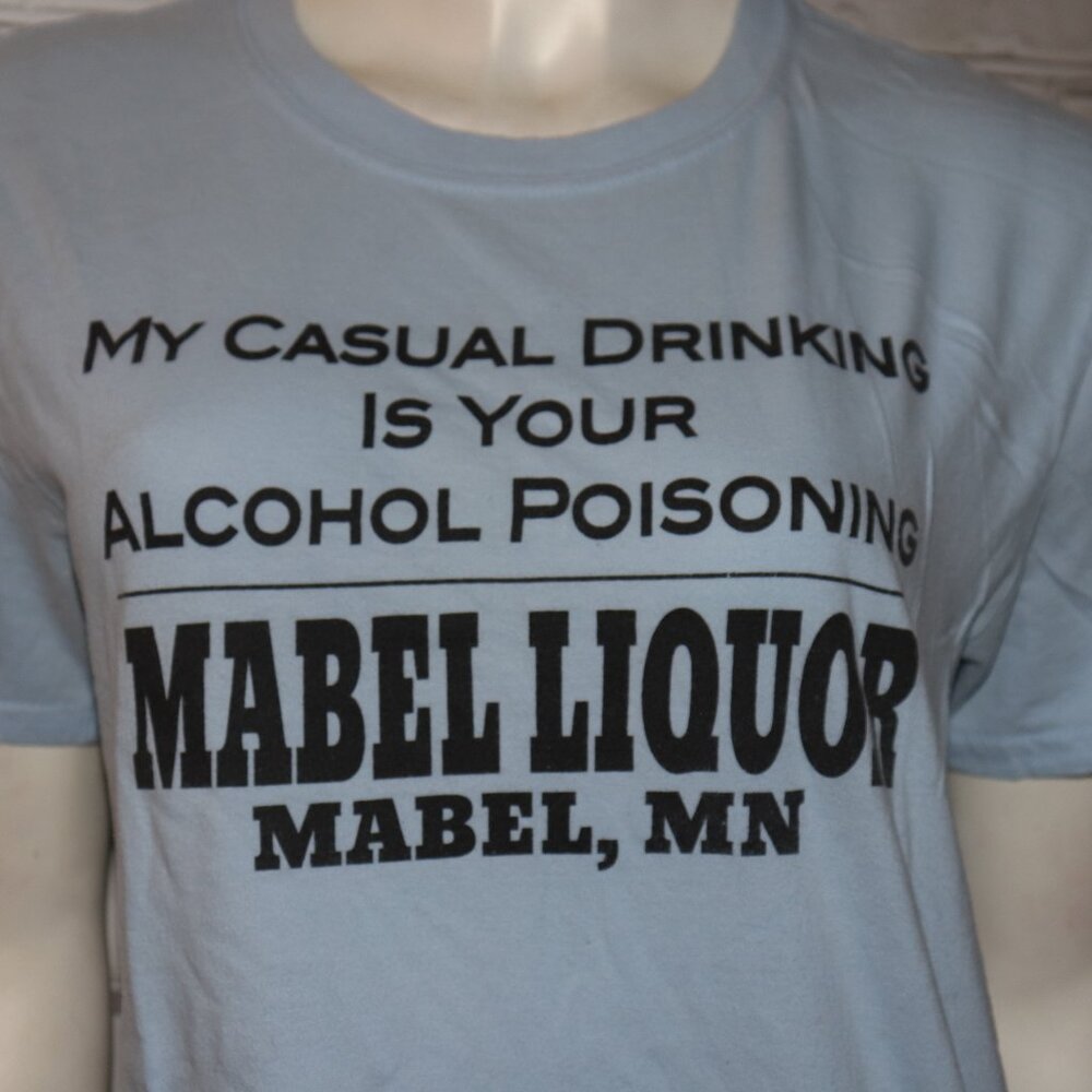 🍻💙 Mabel, MN Tee · Blue · Size M · Casual Drinking Vibes